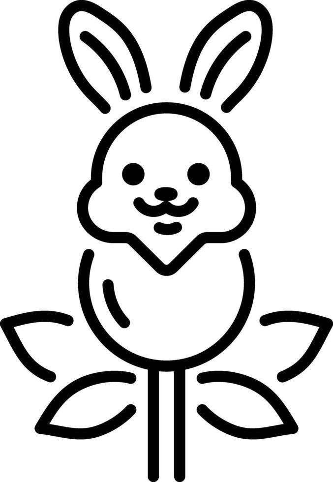 A linear style icon of bunny lollipop vector