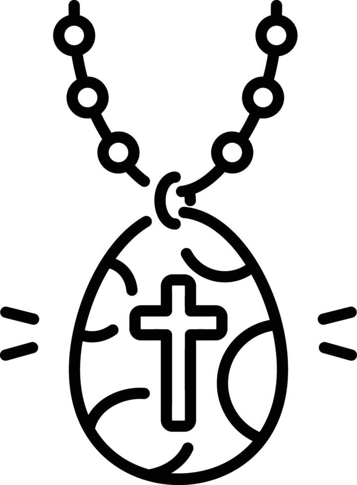 Easter necklace icon in an outline style vector