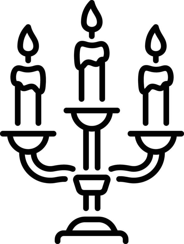 A decorative candelabra icon in linear style vector