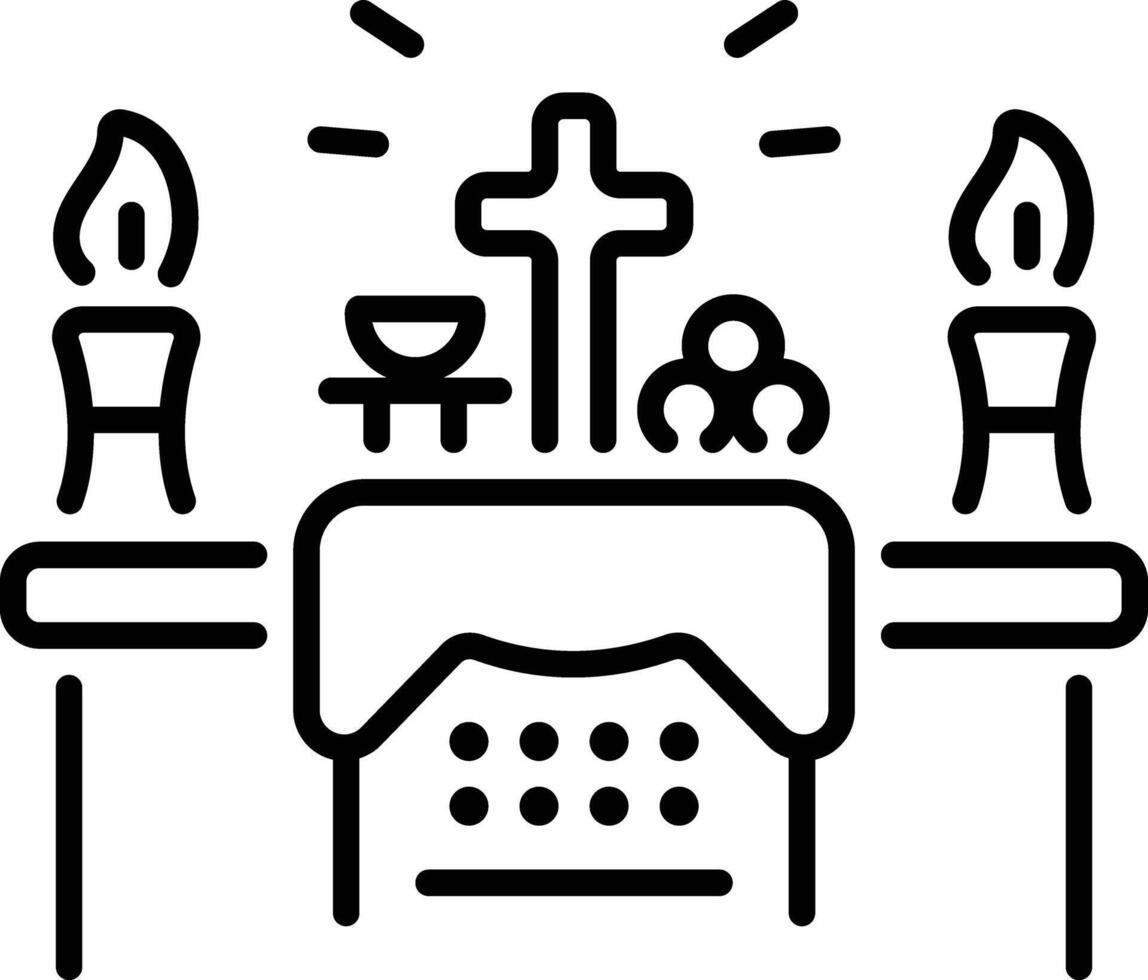 Religious altar icon in outline style vector