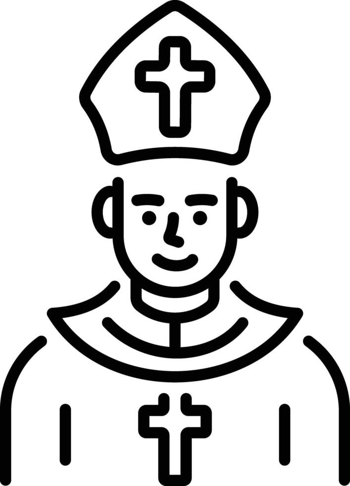 A linear style icon of a priest vector