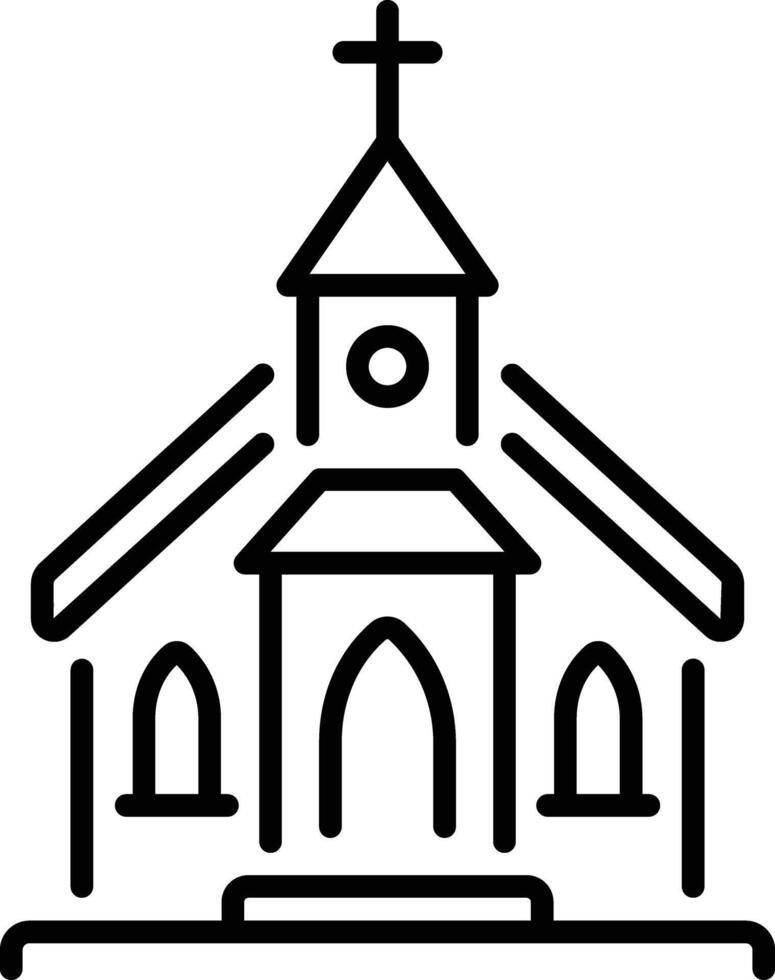A linear style icon of a church steeple vector