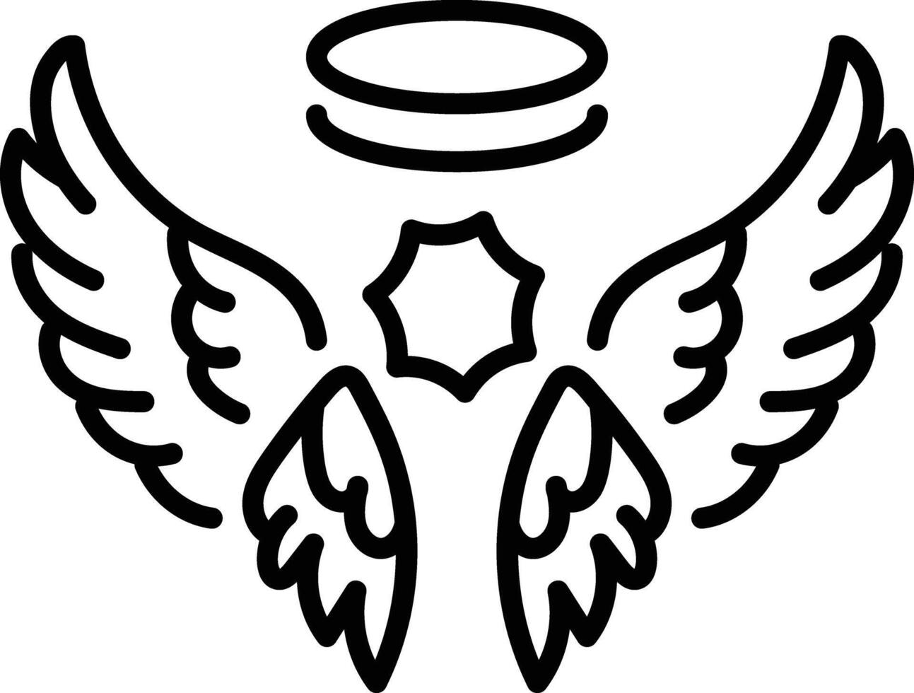 A line style icon depicting angel wings vector