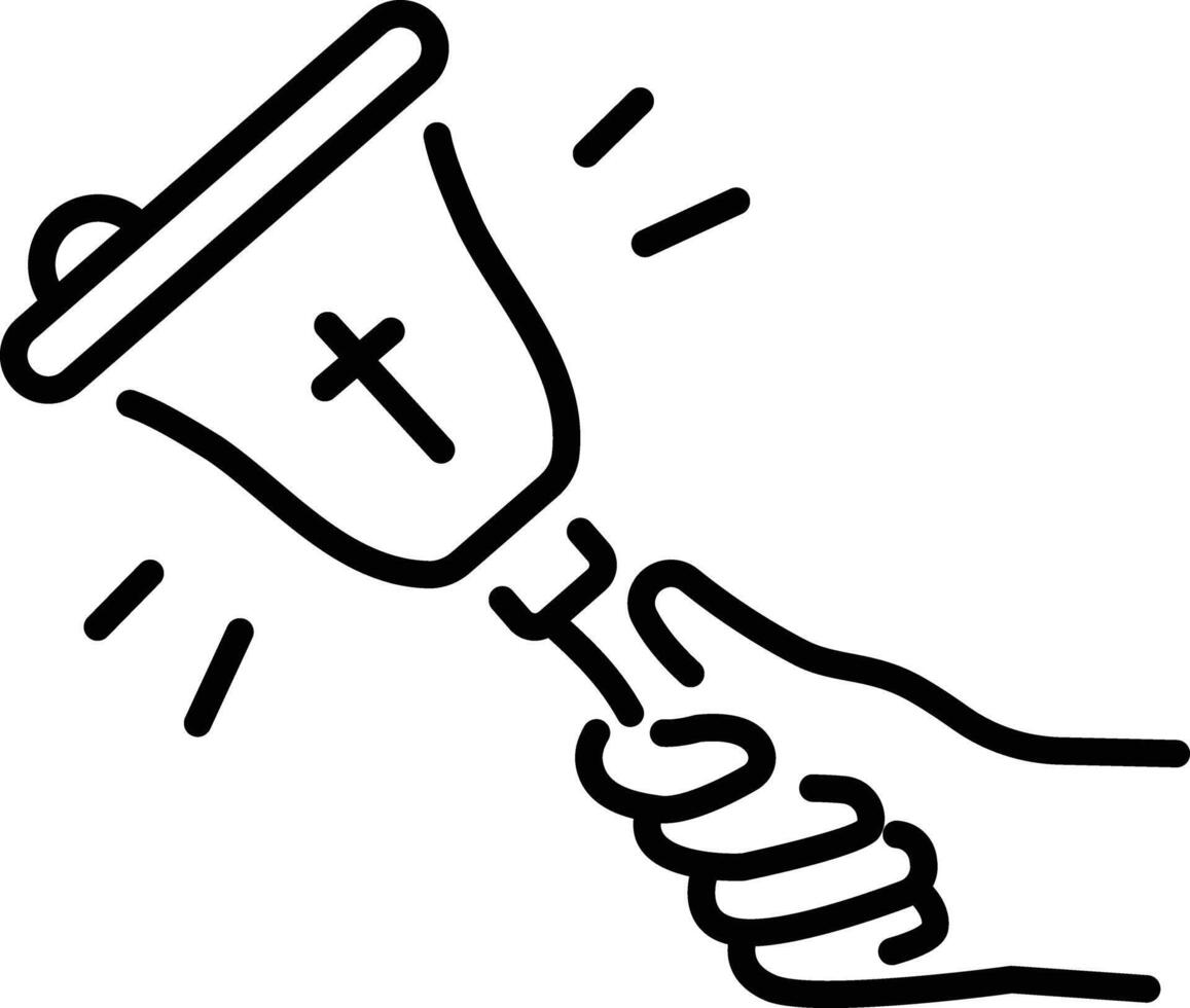 A line style icon of a church bell vector
