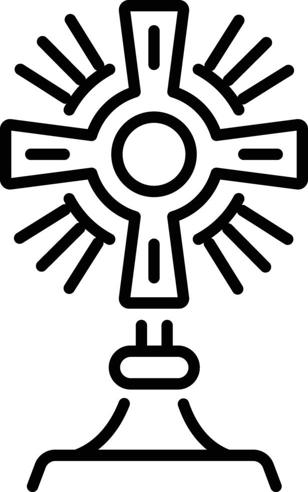Church monstrance icon in linear style vector