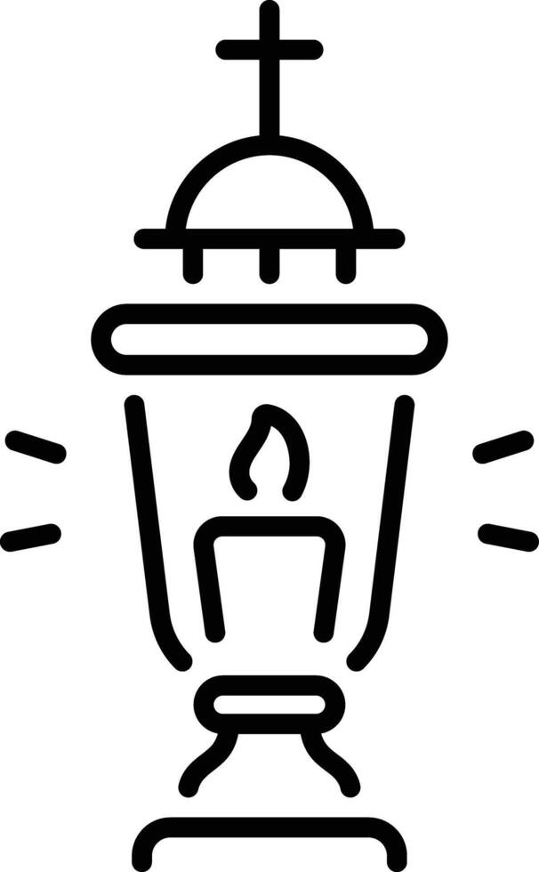 A linear style icon of a vigil lamp vector