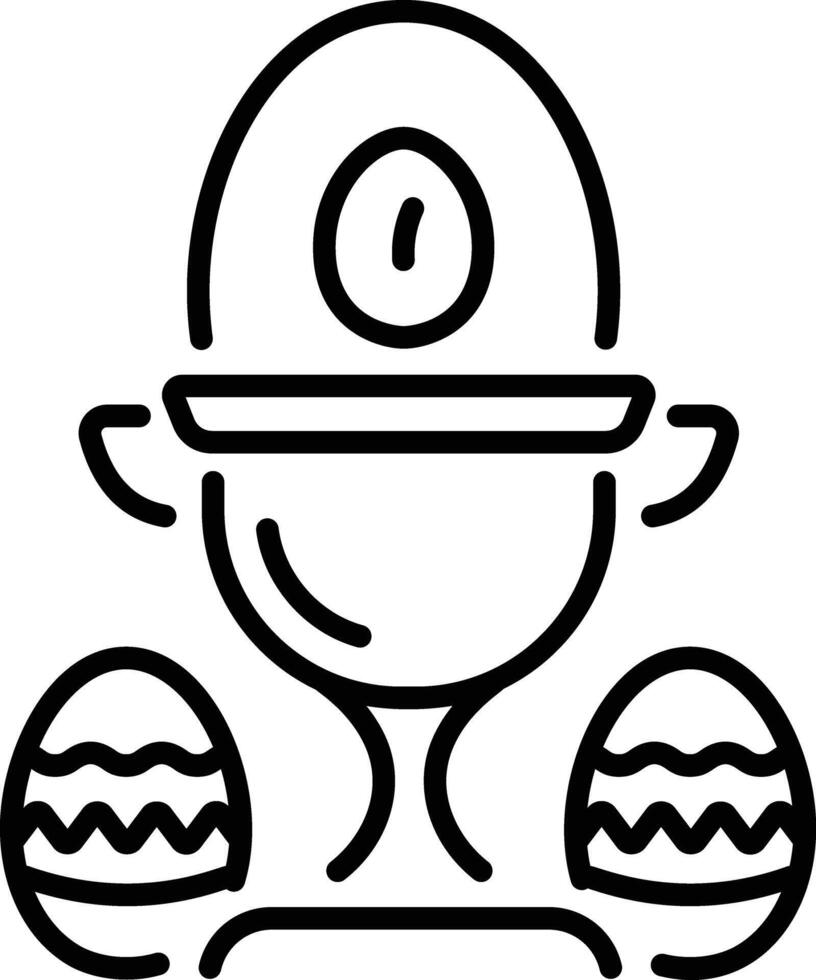 A linear style icon of an egg cup vector