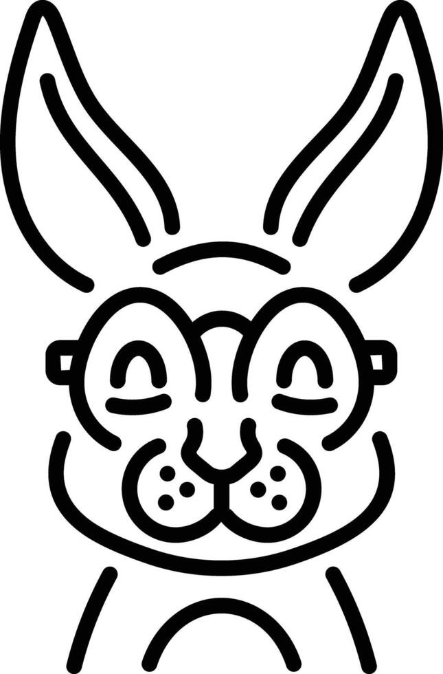 A linear icon of an easter bunny glasses vector
