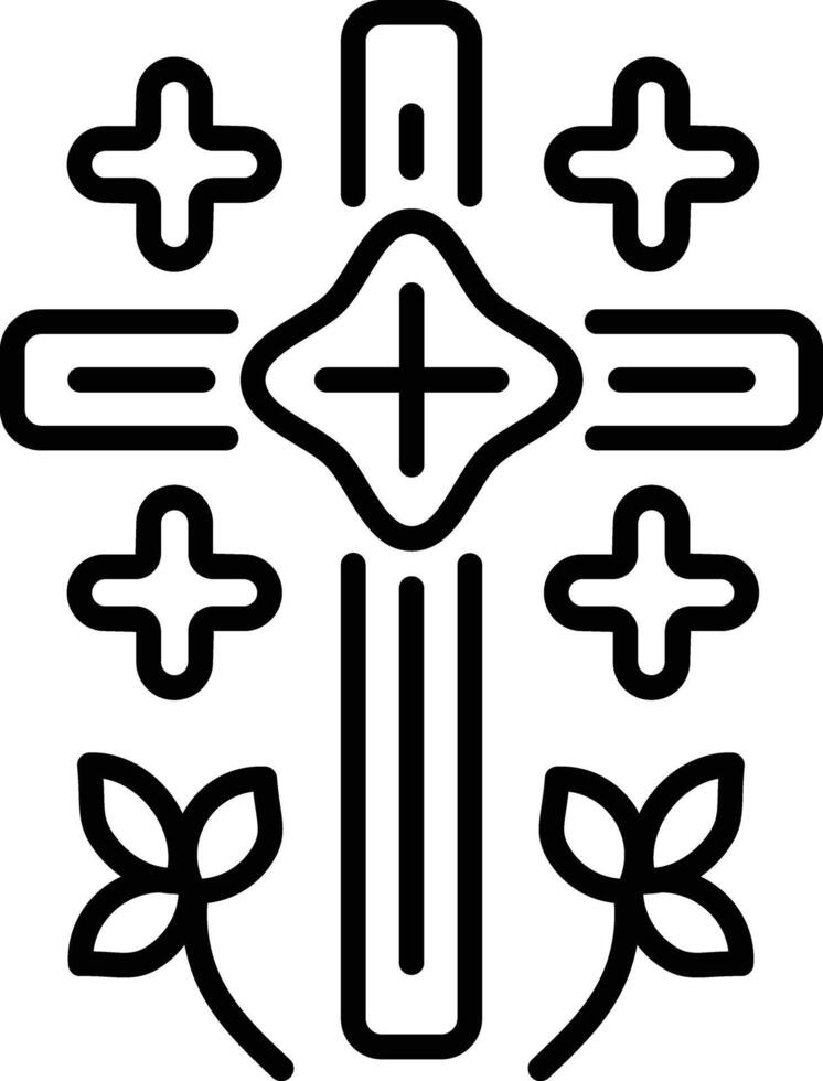 Line style icon of an easter cross sign vector