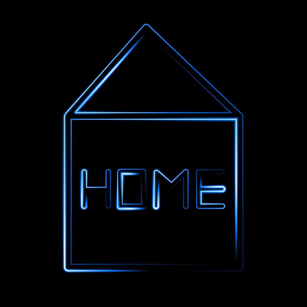 lllustration of smart home technology with neon effect. vector