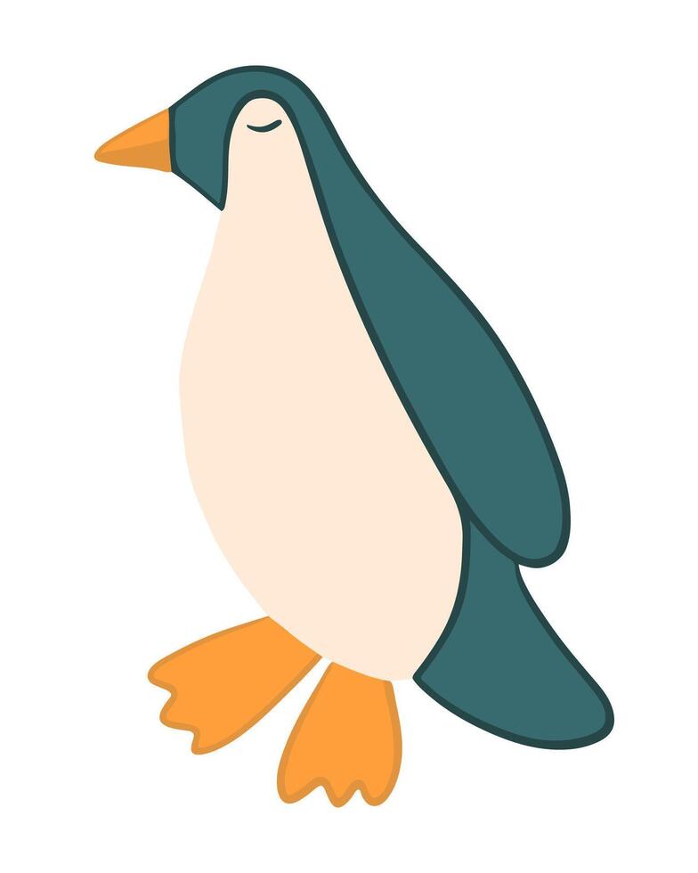 A cartoon penguin on a white background. vector