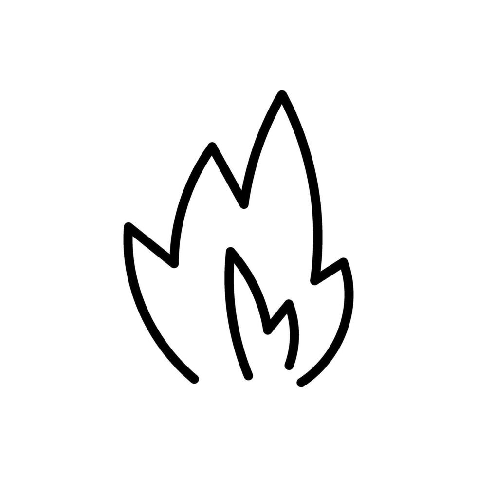 Fire hand draw icon . Flame illustration sign. Light symbol or logo. vector