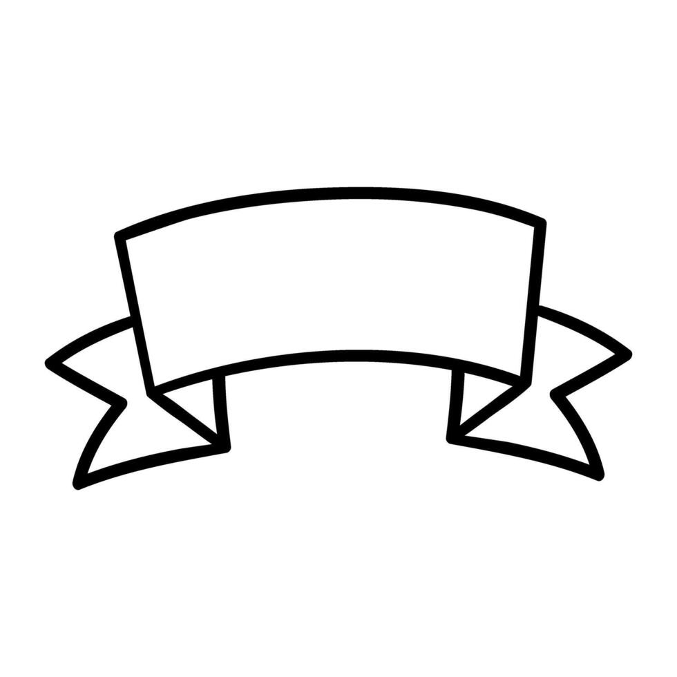 Banner hand draw icon . Ribbon illustration sign. Label symbol or logo. vector
