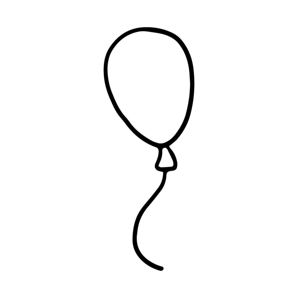 Ballon hand draw icon . happy burthday illustration sign. Event symbol or logo. vector