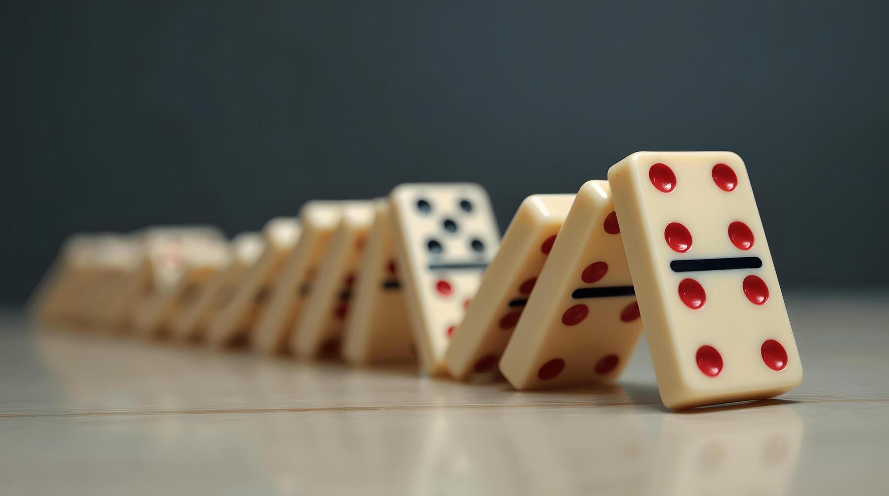 Row of Falling Dominoes photo