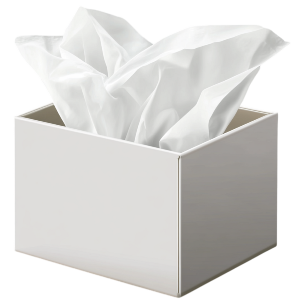 White tissue box square facial tissues soft paper handkerchiefs for allergies cold png