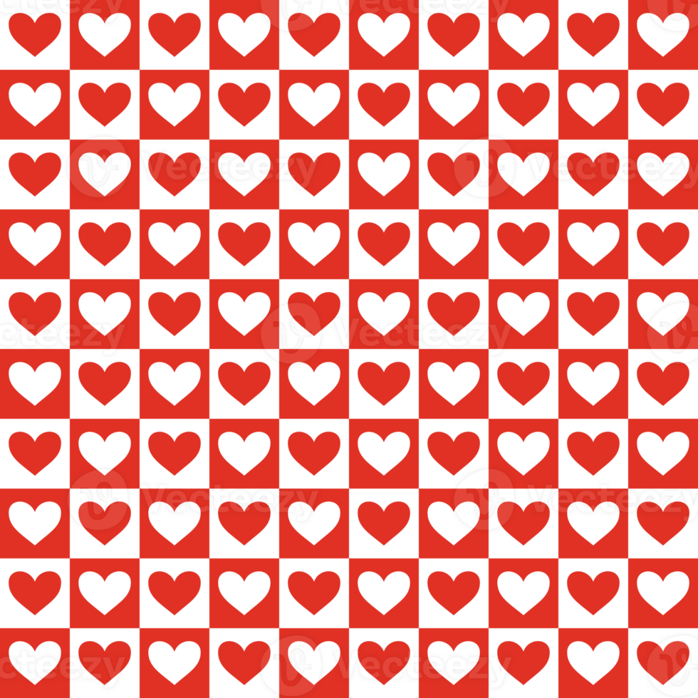 Red Valentine's Day romantic pattern with cartoon hearts. Love background for february 14 png