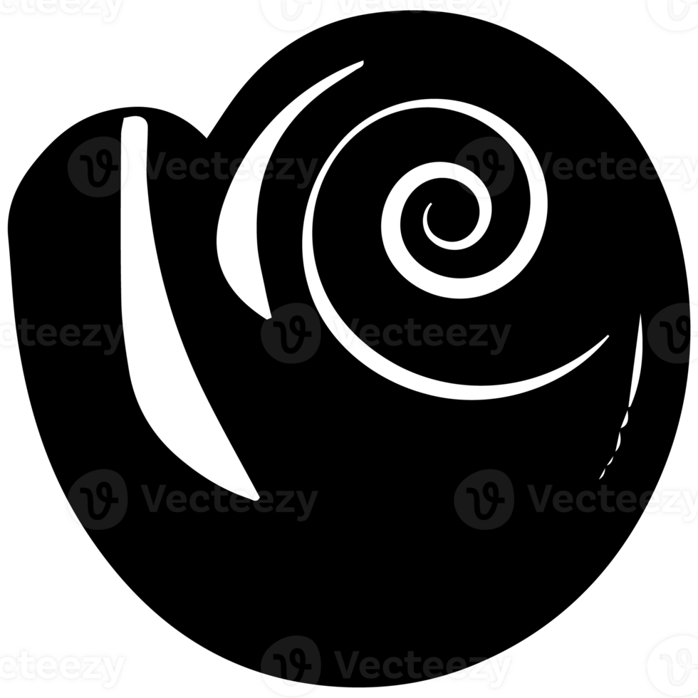 A black and white logo with a spiral design png