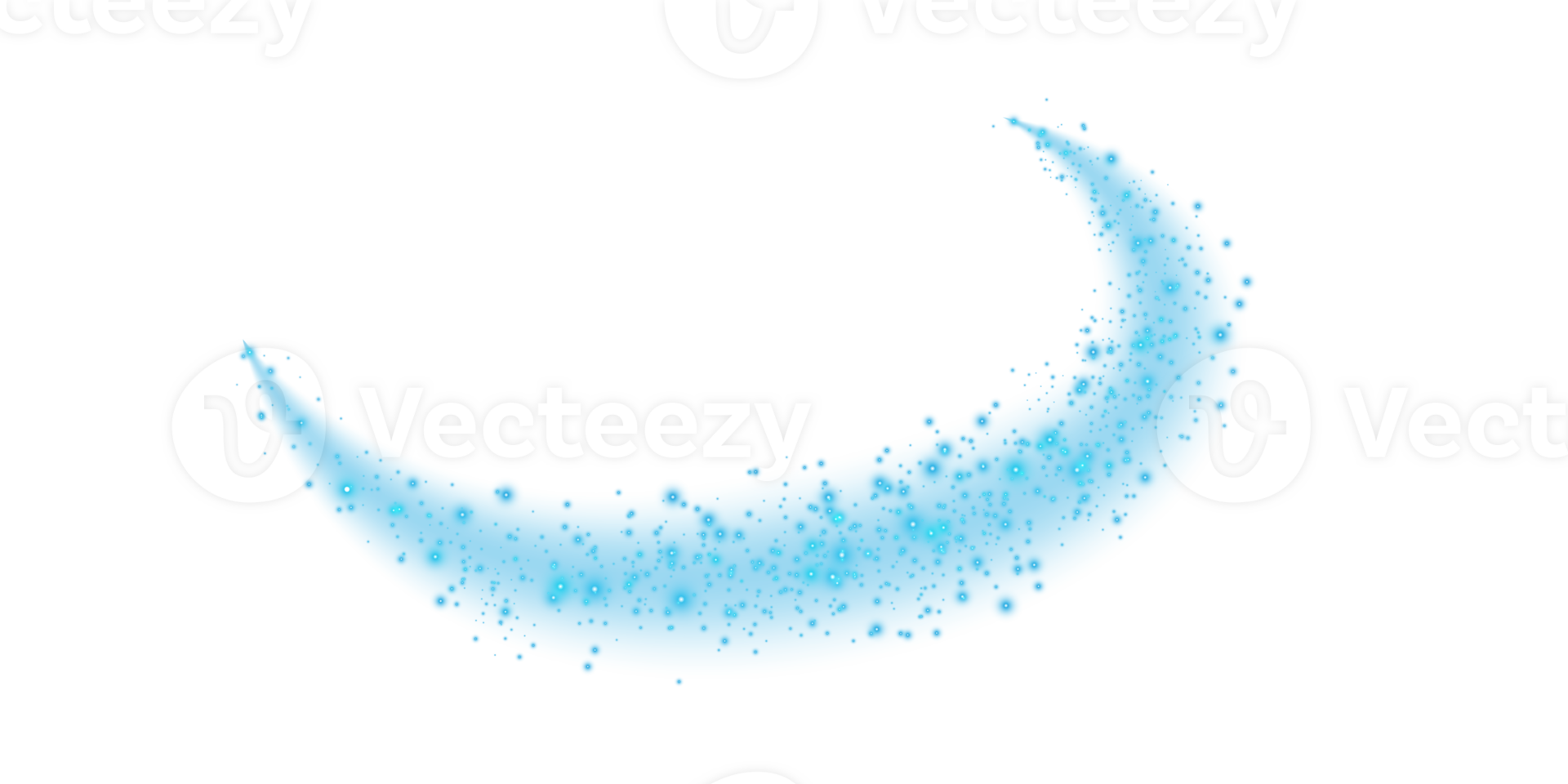 An Elegant Blue Crescent Design Enhanced with Sparkles for Distinctive and Creative Artistic Backgrounds png