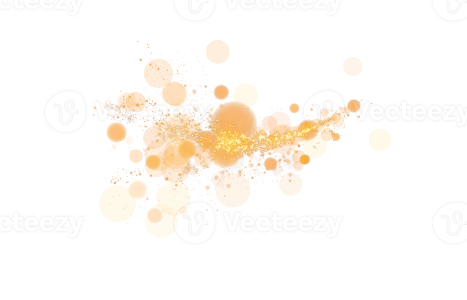 Experience the Bokeh Effect with Glowing Orbs and Soft Sparkles in a vibrant Orange and Yellow composition png