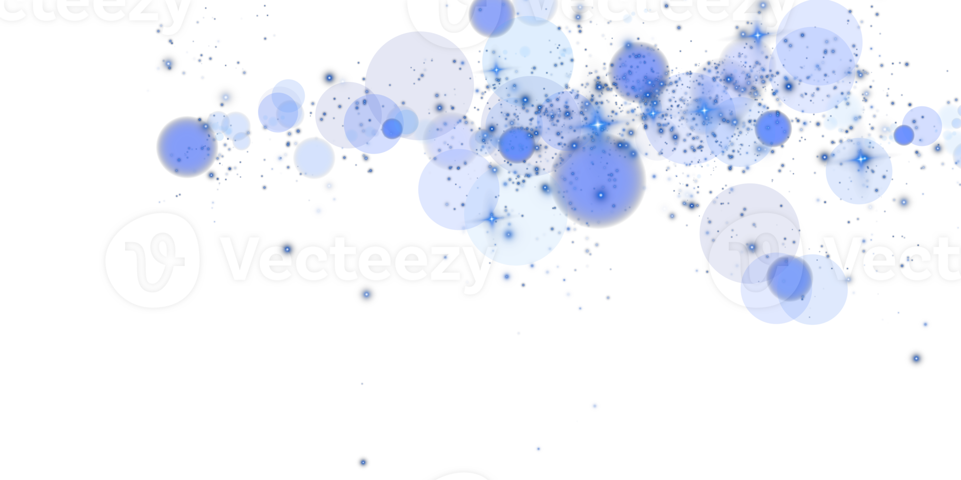 An enchanting Blue Bokeh Effect featuring Glowing Orbs and Soft Sparkles on a Transparent Background png