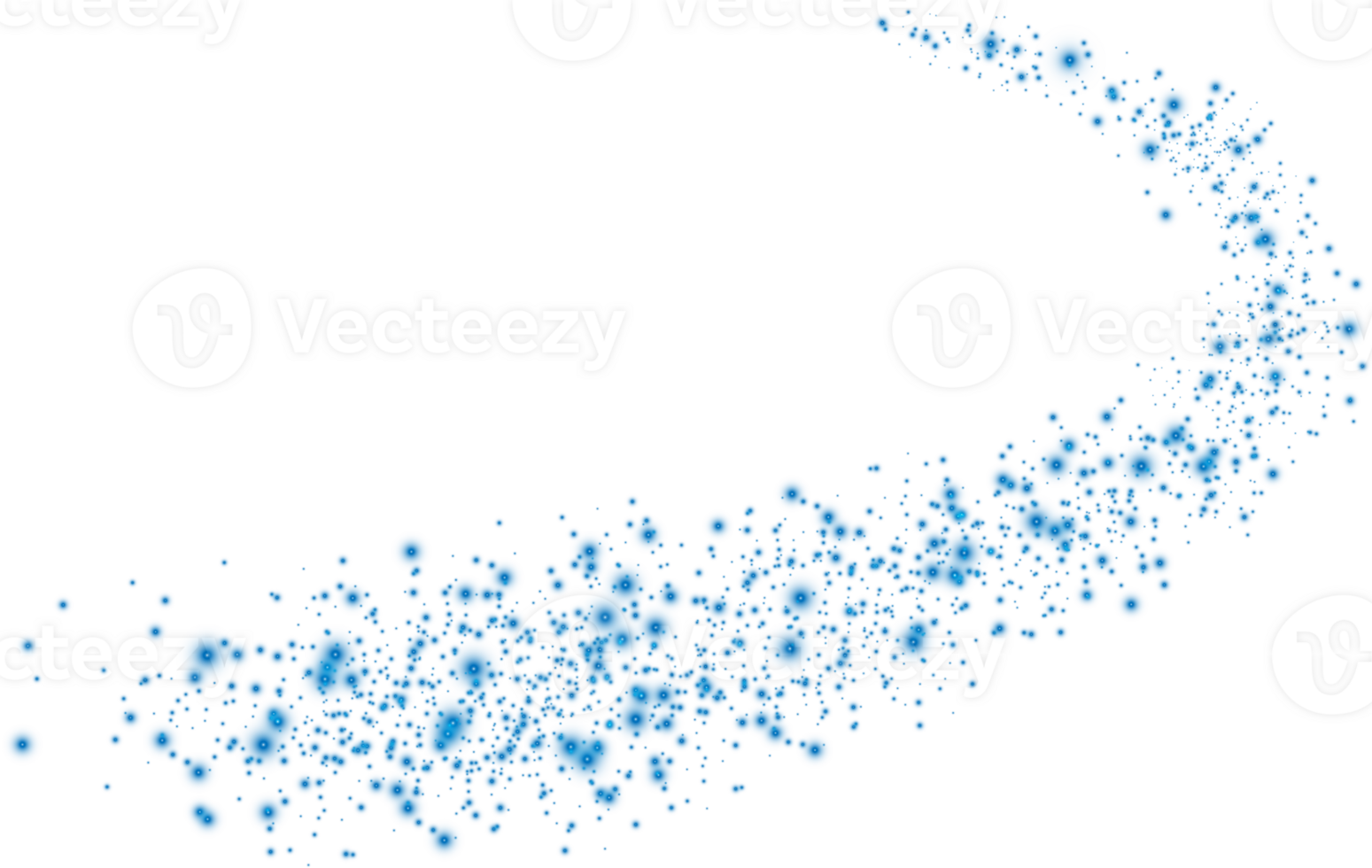 A beautiful and enchanting magical blue sparkles trail set against a transparent background for stunning visuals png