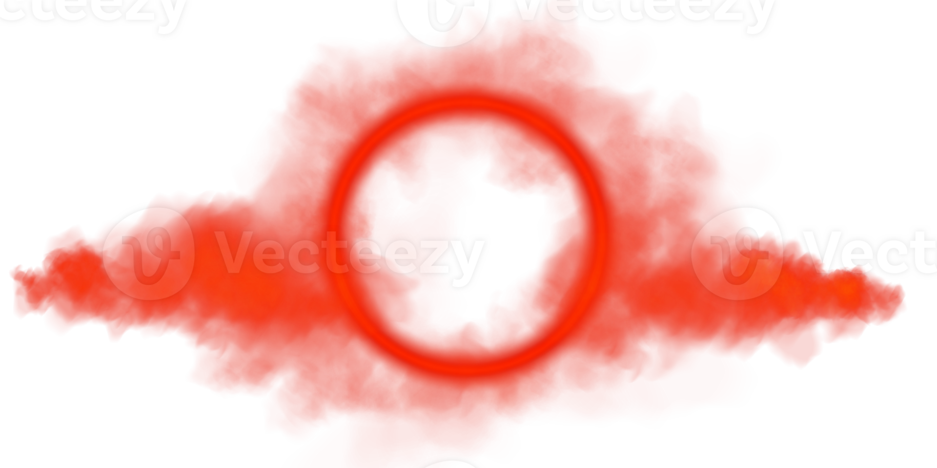 A visually striking Red Smoke Ring Effect enhanced with Soft Surrounding Clouds creating an artistic composition png