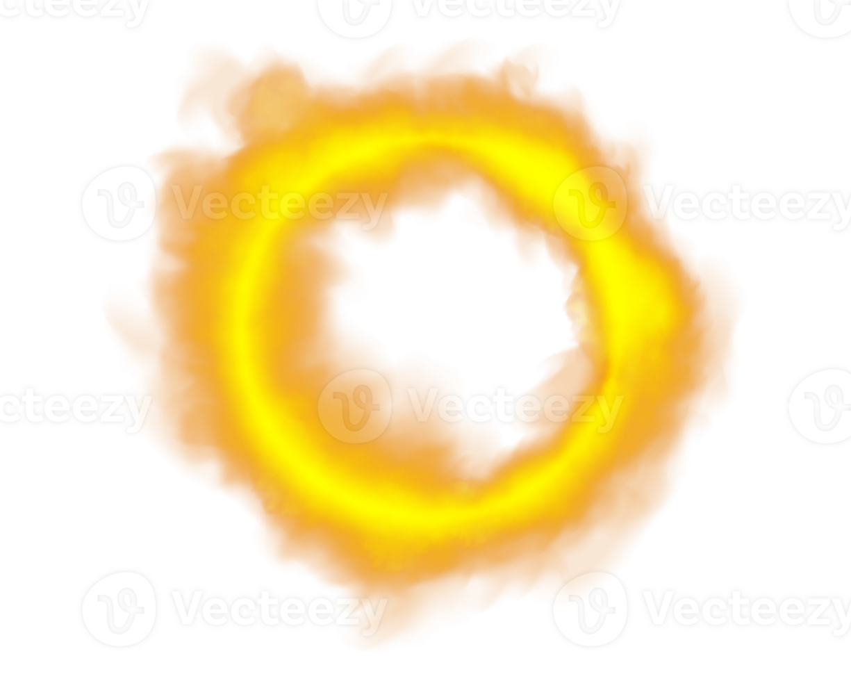 Smoke Ring Effect A Striking and Glowing Circle of Yellow Flame Combined with Radiant Light and Motion png