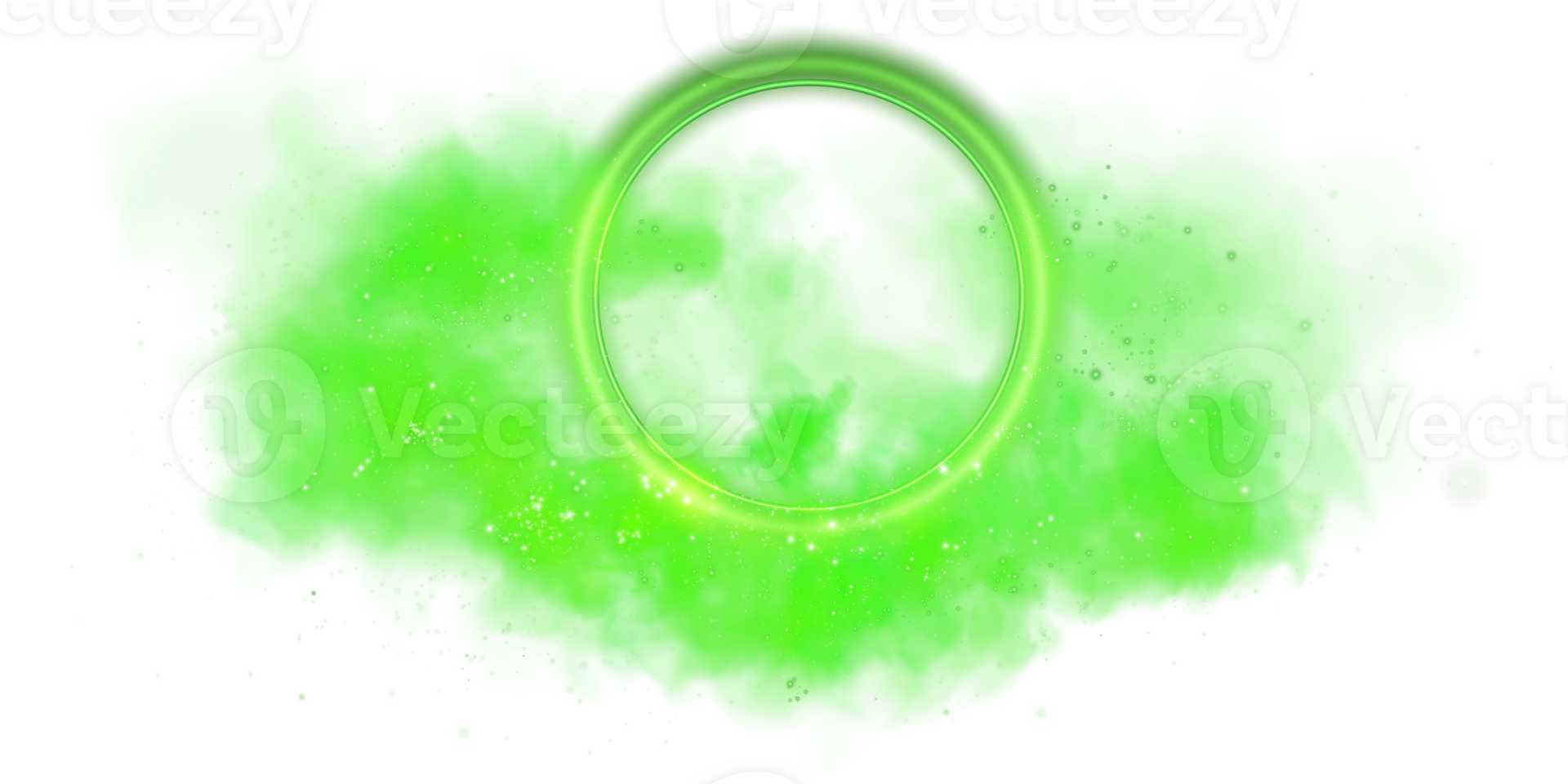 A visually striking green smoke effect integrated with an intricate circular design in graphic illustrations png