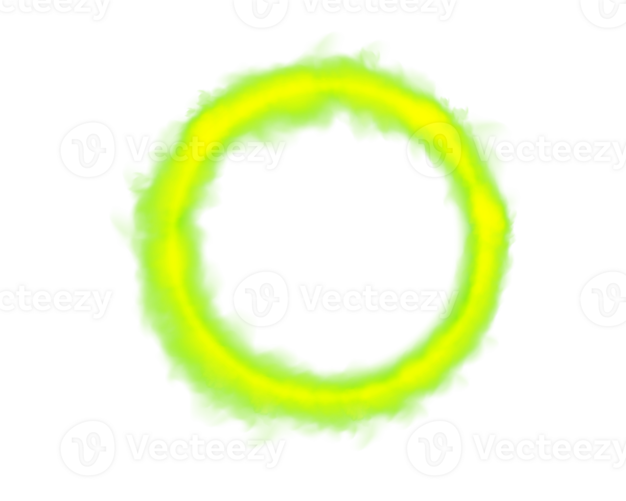 A mesmerizing Smoke Ring in Bright Green Glow An Ethereal Circular Effect that captivates observers png