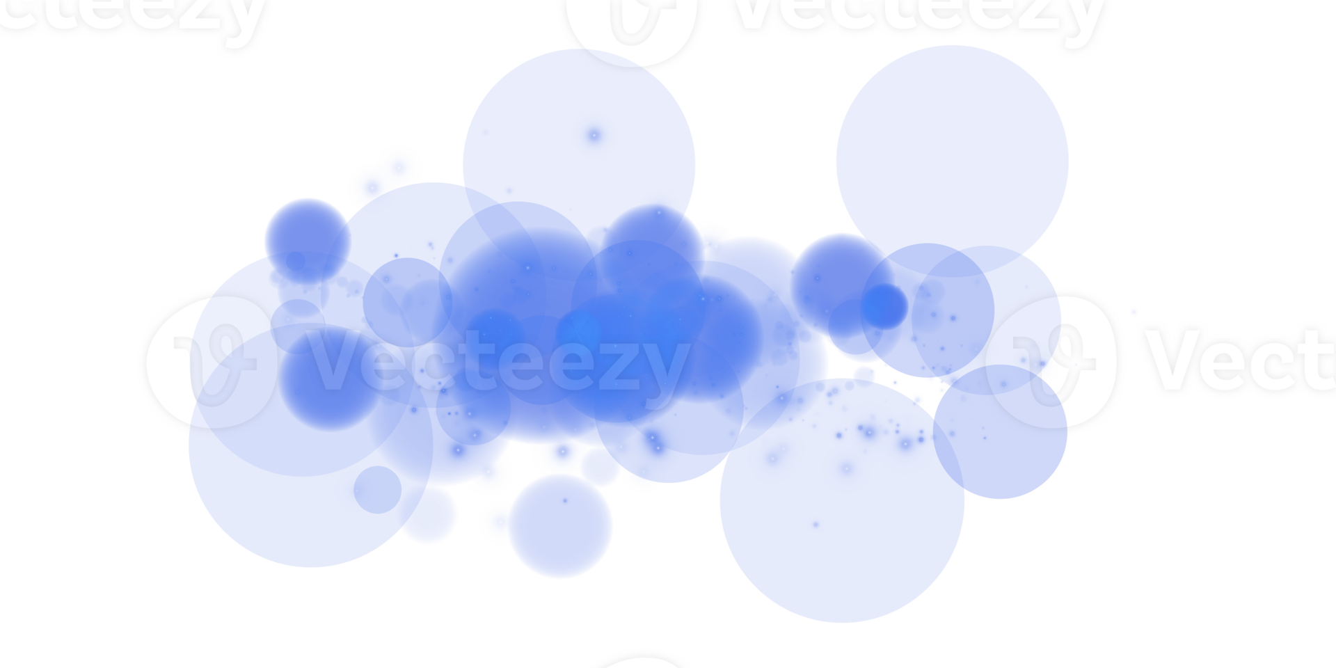Stunning Blue Bokeh Effect featuring Glowing Orbs and Soft Sparkles presented on a Transparent Background png