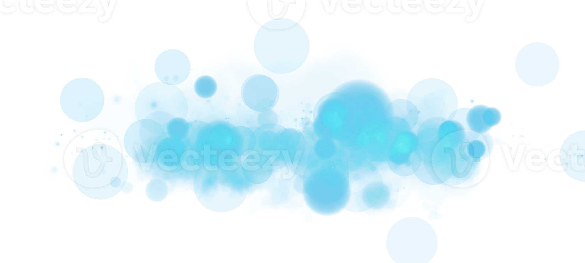 A Soft Blue Bokeh Effect featuring Glowing Orbs and Sparkles set against a Transparent Background for beauty png