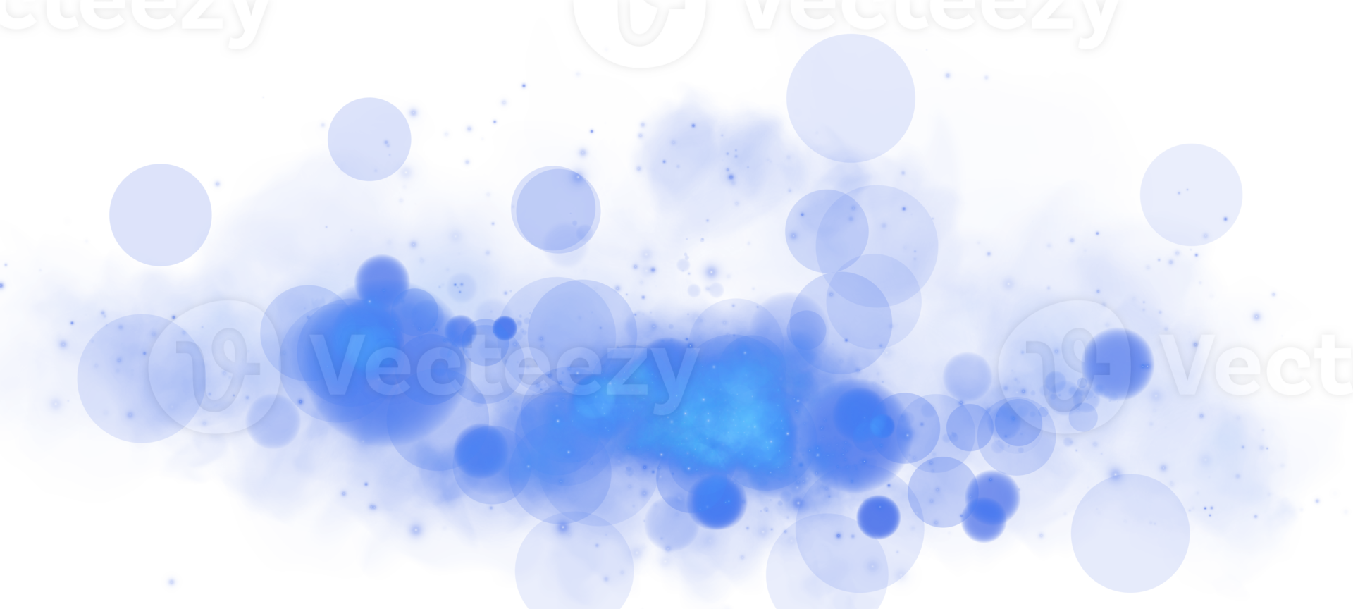 An enchanting Blue Bokeh Effect featuring Glowing Orbs accompanied by Soft Sparkles on a Transparent Background png