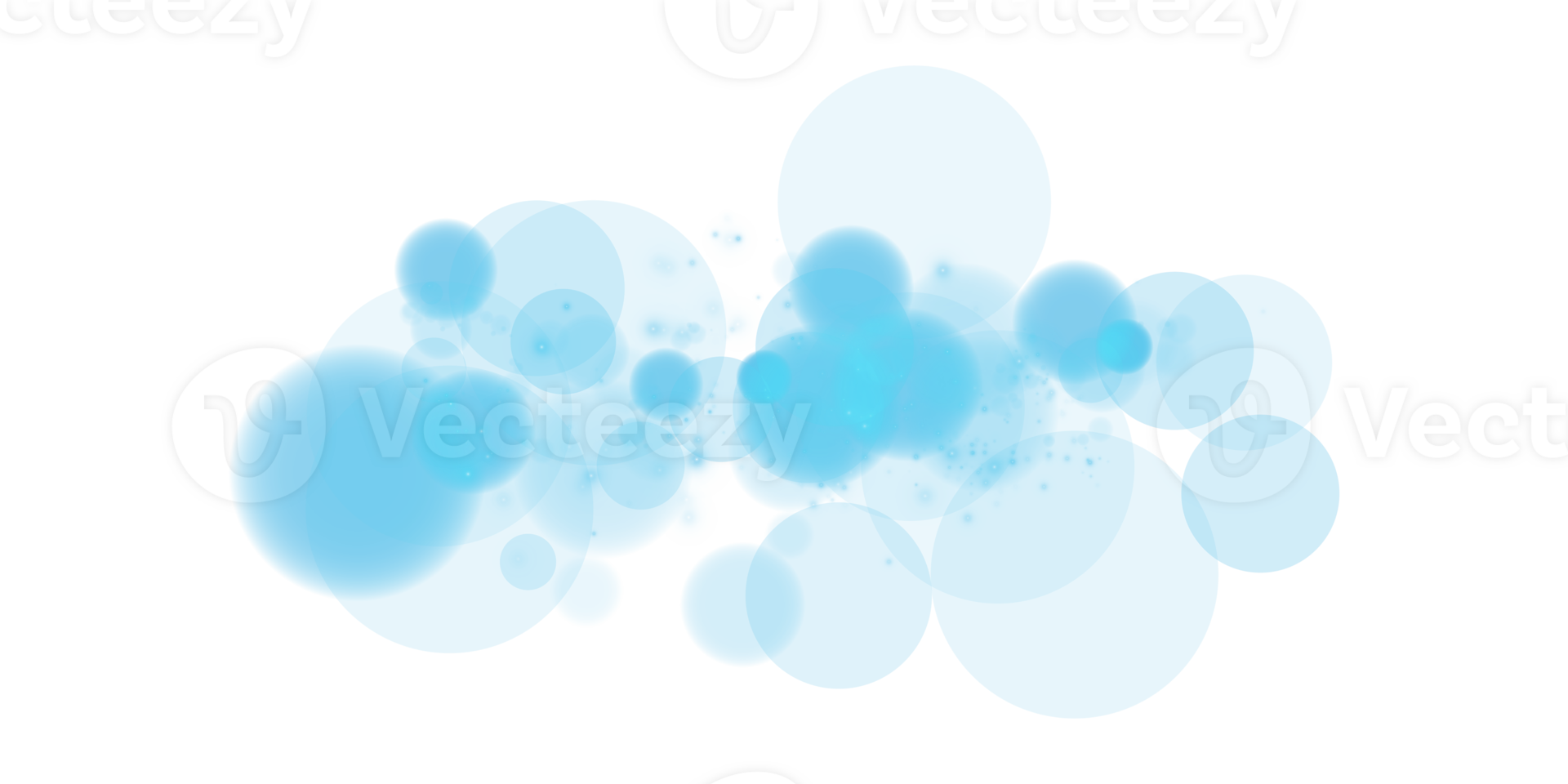 A captivating Blue Bokeh Effect featuring Glowing Orbs and Soft Sparkles beautifully placed on a Transparent Background png