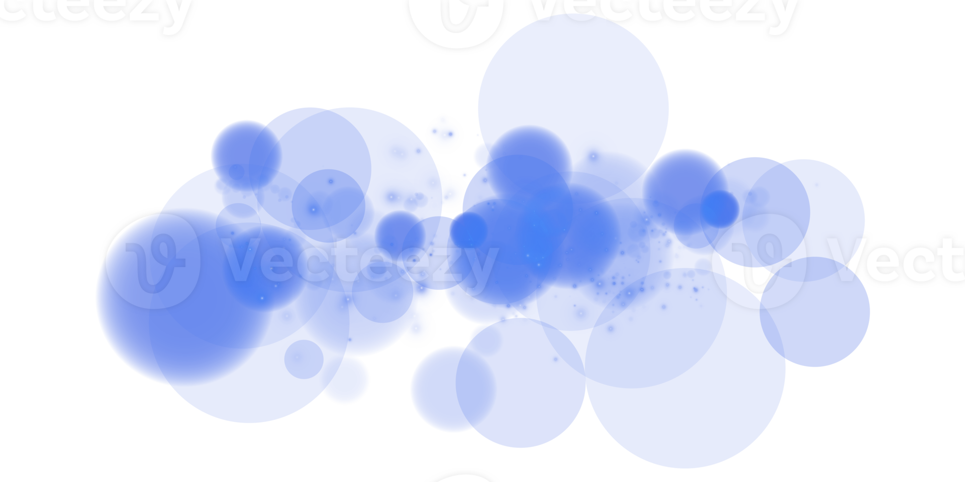 This is a captivating Blue Bokeh Effect featuring Glowing Orbs and Soft Sparkles set on a Transparent Background png