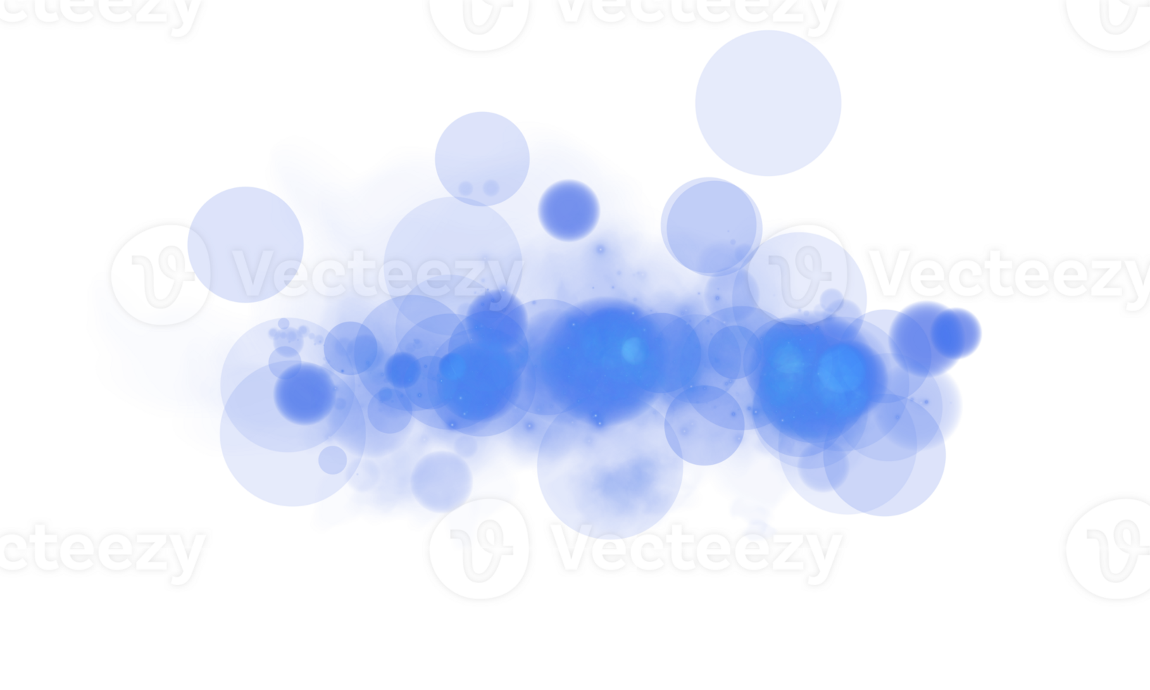 The Bokeh Effect features Beautiful Blue Glowing Orbs complemented by Soft Sparkles on a Transparent Background png