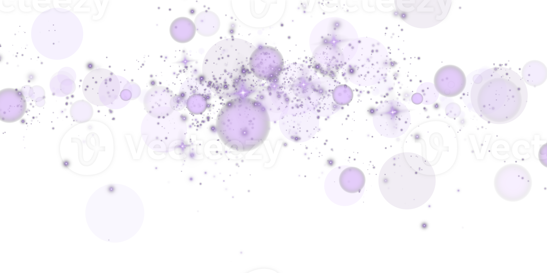 Captivating Purple Bokeh Effect Featuring Glowing Orbs and Delicate Soft Sparkles Set Against a Transparent Background png