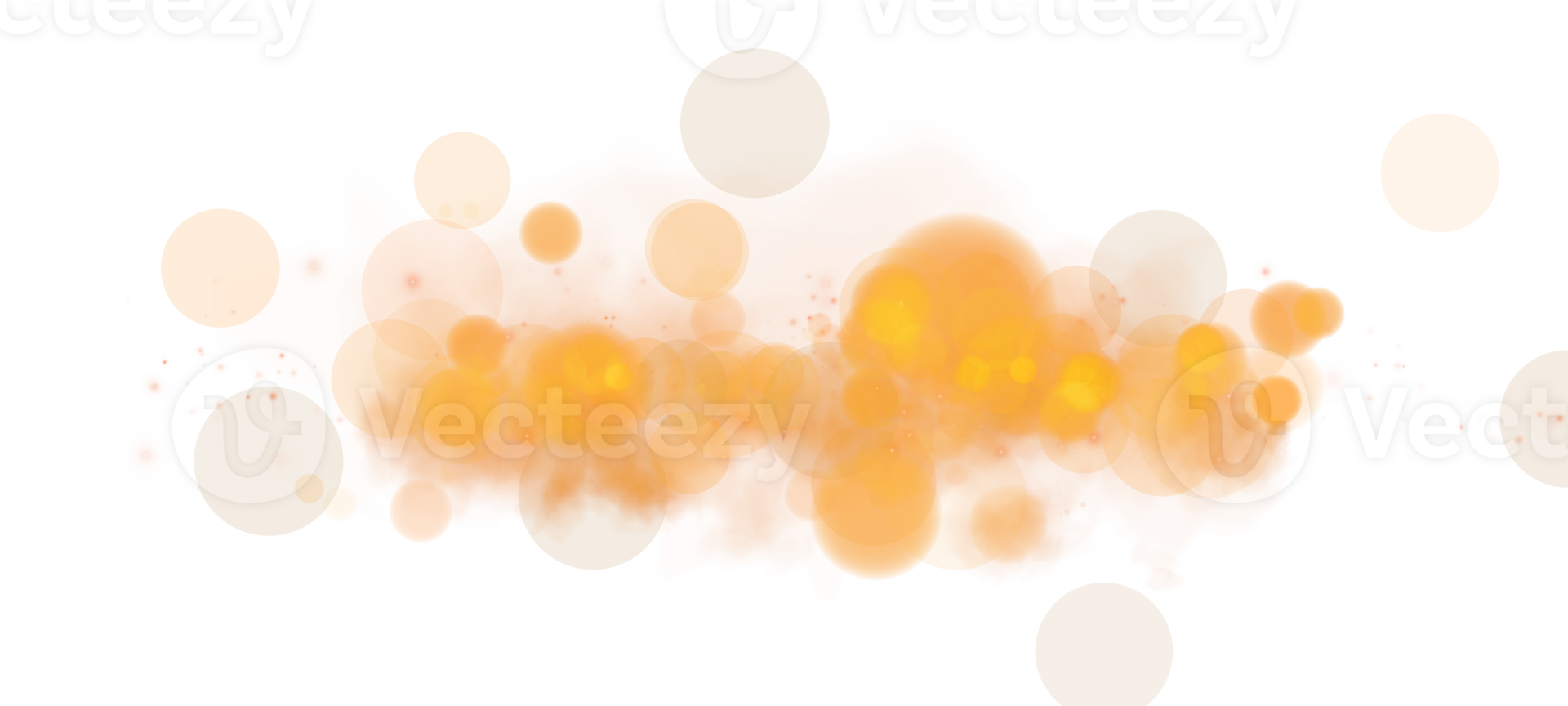 Experience a Soft Bokeh Effect featuring Glowing Orbs in Warm Orange and Cream Colors on a Transparent Background png
