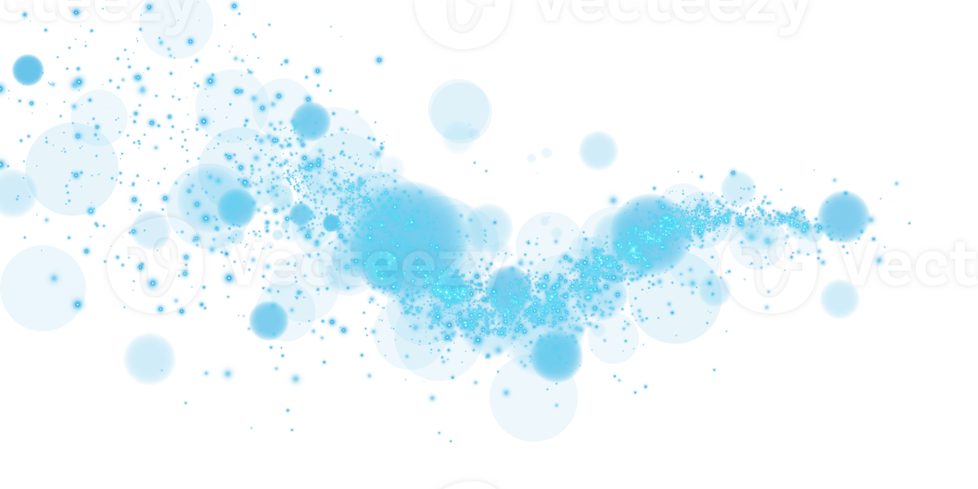 Bokeh Effect Featuring Glowing Orbs and Soft Sparkles in a Beautiful Blue Color on a Transparent Background png