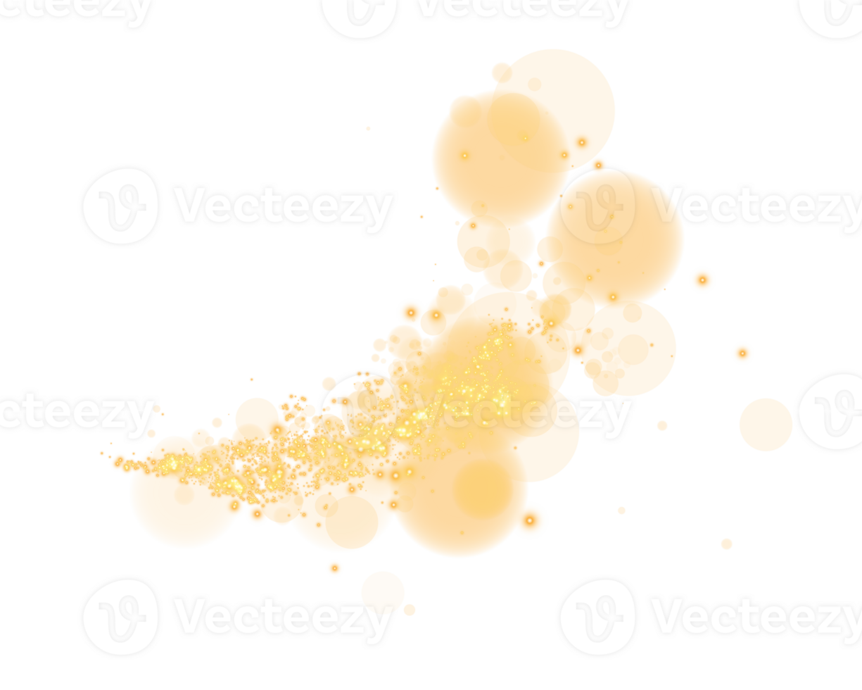 Experience the stunning Golden Bokeh Effect created with Glowing Orbs and Soft Sparkles against a Transparent Background png