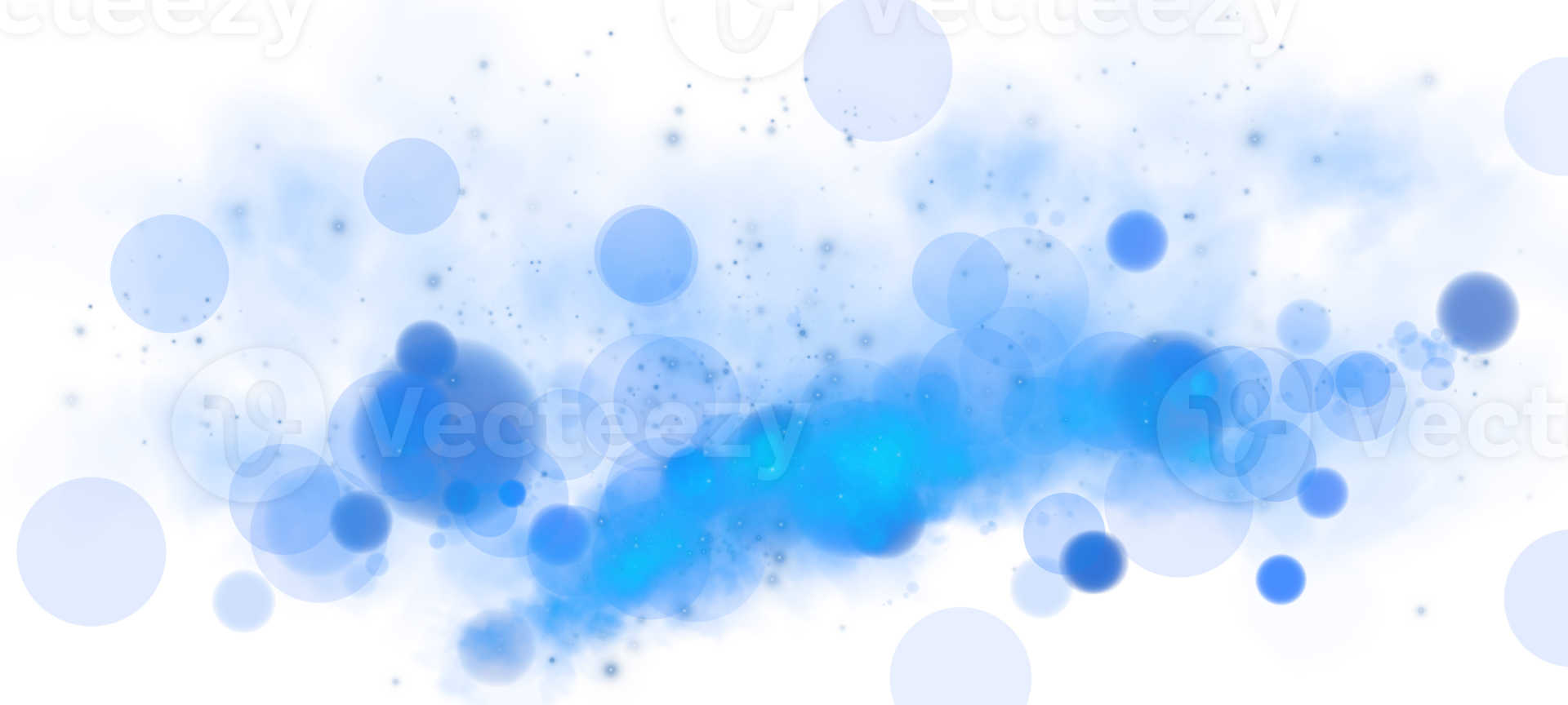 A Beautiful Blue Bokeh Effect Featuring Glowing Orbs and Soft Sparkles, Set Against a Transparent Background png