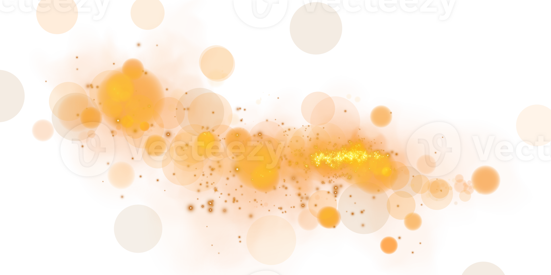 Experience the delightful Soft Orange Bokeh Effect featuring Glowing Orbs and Sparkles on a Transparent Background png