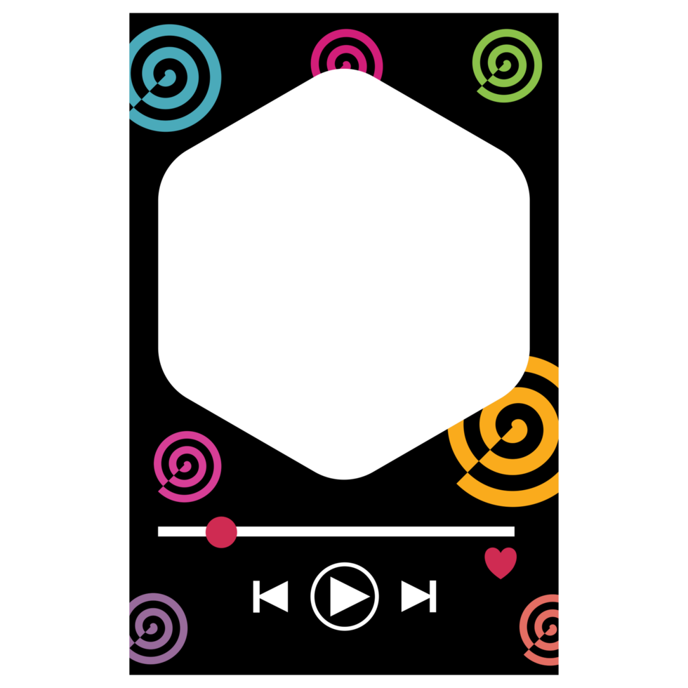 a music player with a colorful design png