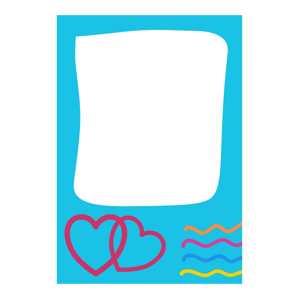 a photo frame with two hearts and a wave png