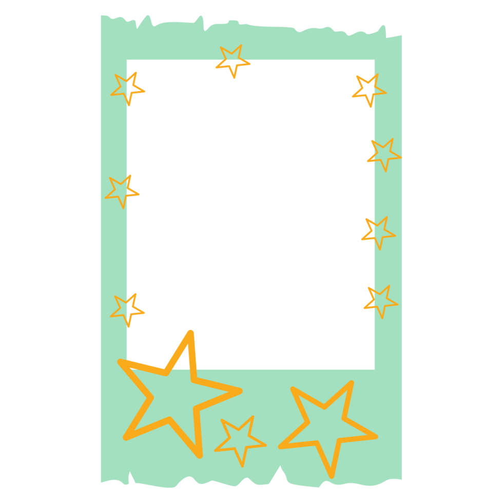 a star frame with a green background and yellow stars png