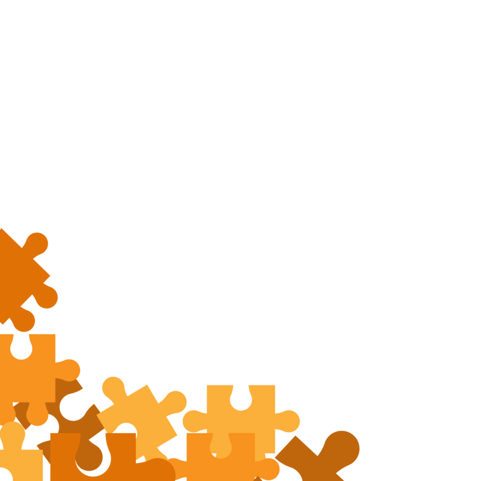 orange puzzle corner on transparent background png