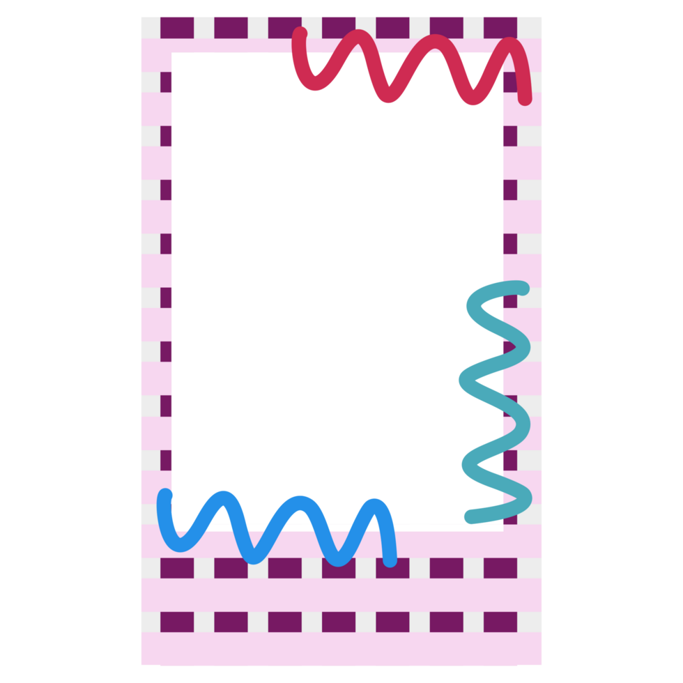 a square frame with a red and blue stripe on it png