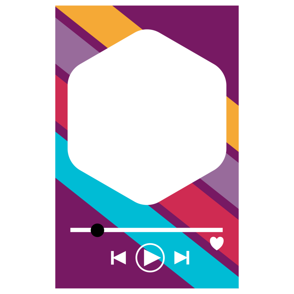 creative colorful music player with a colorful background png