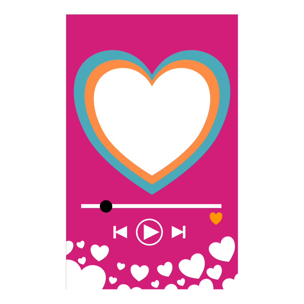heart shaped player with a pink background png