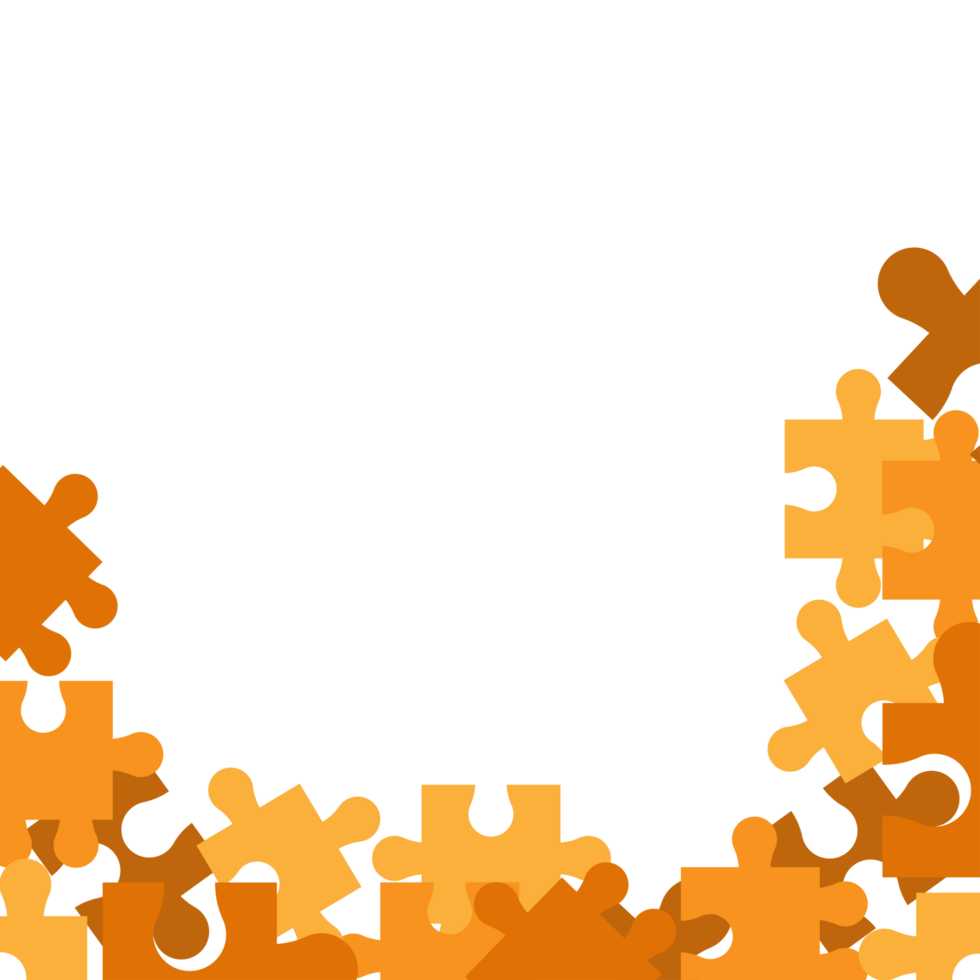 creative orange puzzle pieces on transparent background png